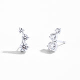 Three Stone Round Stud Earrings
