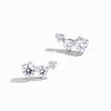 Three Stone Round Stud Earrings
