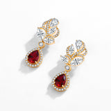 Pear Ruby Drop Earrings