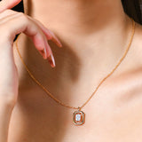 Emerald Moissanite Shiny Necklace