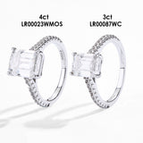 Emerald White Moissanite Solitaire Ring