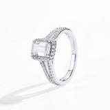 Emerald Halo Solitaire Ring