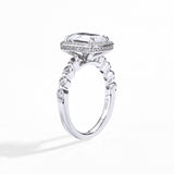 Emerald Halo Moissanite Ring