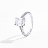 Emerald White Moissanite Solitaire Ring