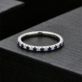 White and Blue Eternity Band Ring