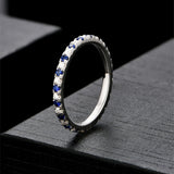 White and Blue Eternity Band Ring