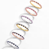 White and Blue Eternity Band Ring