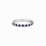 White and Blue Eternity Band Ring