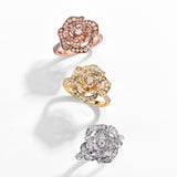 Rose Round Moissanite Diamond Ring