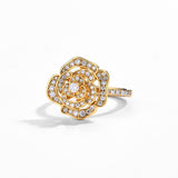 Rose Round Moissanite Diamond Ring