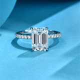 3CT Emerald Cathedral Engagement Ring