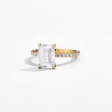 3CT Emerald Cathedral Engagement Ring