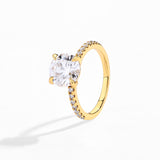 3CT Round Solitaire Pave Ring