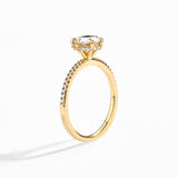 Six Prong Hidden Halo Engagement Ring