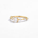 Princess and Round Moissanite Ring