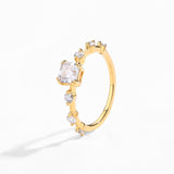 Princess and Round Moissanite Ring
