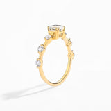 Princess and Round Moissanite Ring