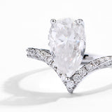 Pear Moissanite Diamond Ring