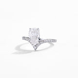 Pear Moissanite Diamond Ring