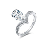 Pear Moissanite Diamond Ring