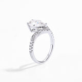 Pear Moissanite Diamond Ring