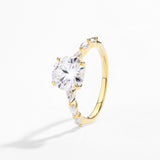 3CT Round Claw Prong Engagement Ring