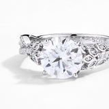 2CT White Round Moissanite Ring