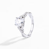 2CT White Round Moissanite Ring