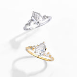 2CT Pear Moissanite Ring