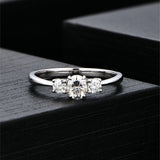 Three-stones Moissanite Engagement Ring