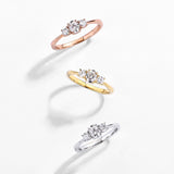 Three-stones Moissanite Engagement Ring