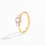Three-stones Moissanite Engagement Ring