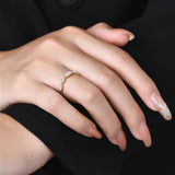 Marquise and Round Moissanite Diamond Ring