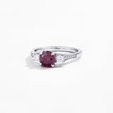 Red Colored Moissanite Diamond Ring