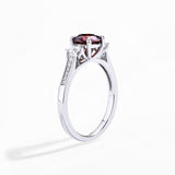 Red Colored Moissanite Diamond Ring