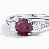Red Colored Moissanite Diamond Ring