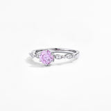 Pink Colored Moissanite Diamond Ring