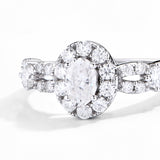 Oval Halo Moissanite Ring
