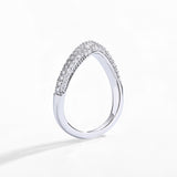 Pave Wavy Moissanite Diamond Ring
