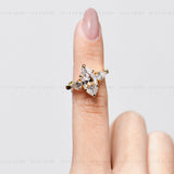 3CT Marquise Cut Moissanite Ring