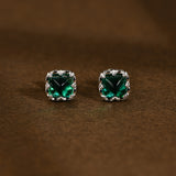 Emerald Square Stud Earrings