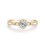 0.5CT Three Moissanite Ring