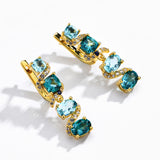 Ocean Blue Gemstone Drop Earrings