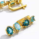 Ocean Blue Gemstone Drop Earrings