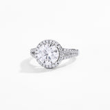 3CT Halo Moissanitwe Ring
