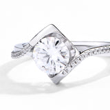 1 Carat Moissanite Tension Engagement Ring