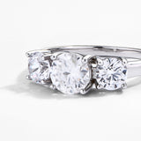 Three Round Moissanite Diamond Ring