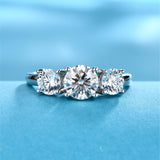 Three Round Moissanite Diamond Ring