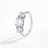Three Round Moissanite Diamond Ring