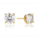 Four Pointed Prongs Earrings